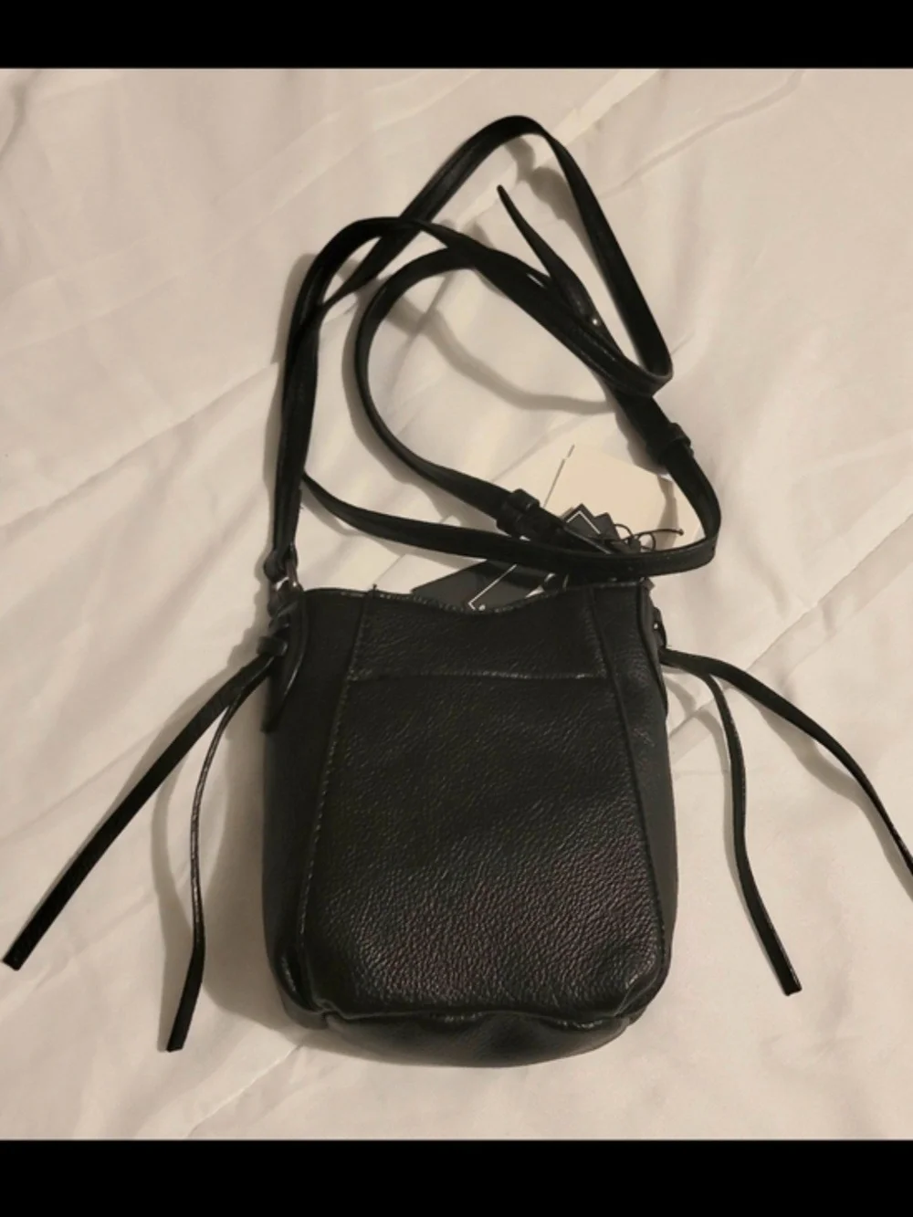 Ed Hardy Black Crossbody Bag with Embroidered Skull & Rose Detail